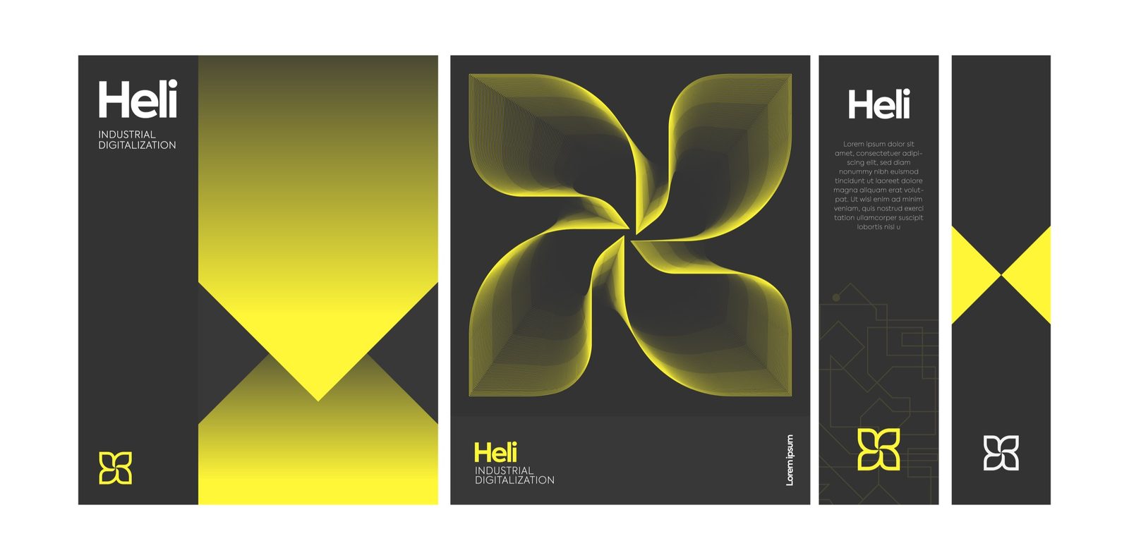 Key visual — wordmark and pinwheel monogram.