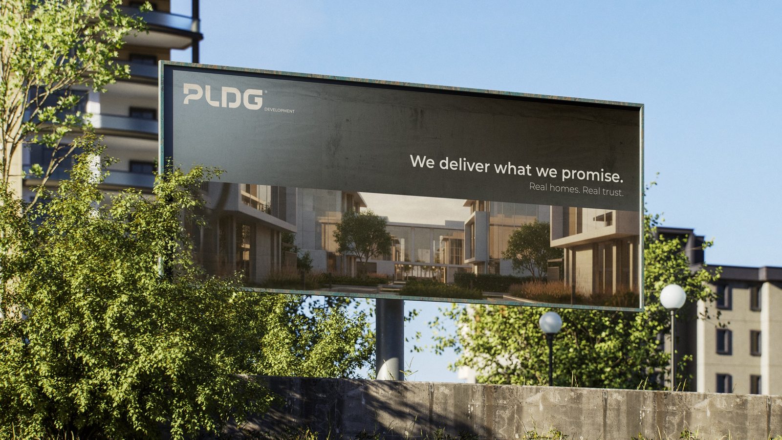 PLDG billboard beside a residential development