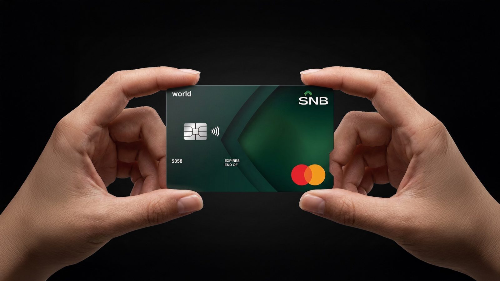 An SNB World card presented in hand — part of the tiered card family.