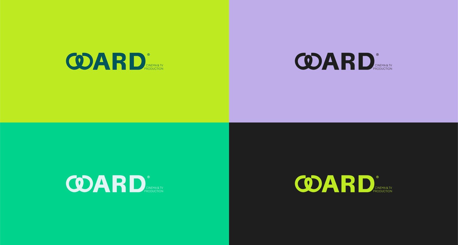 The WARD mark across the brand palette — lime, lavender, emerald, and black.