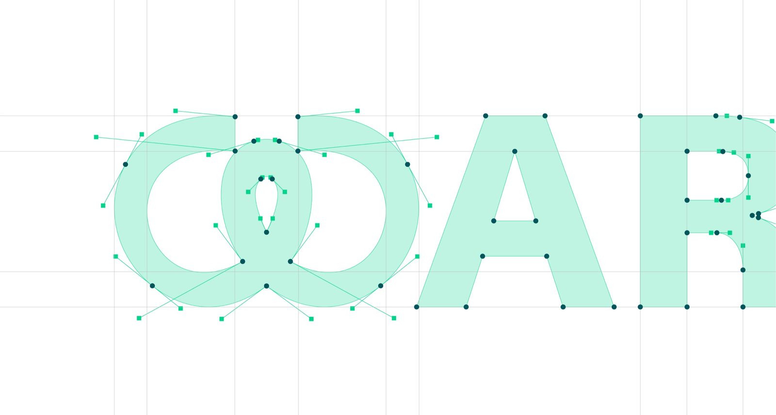 The logotype and its geometric construction.
